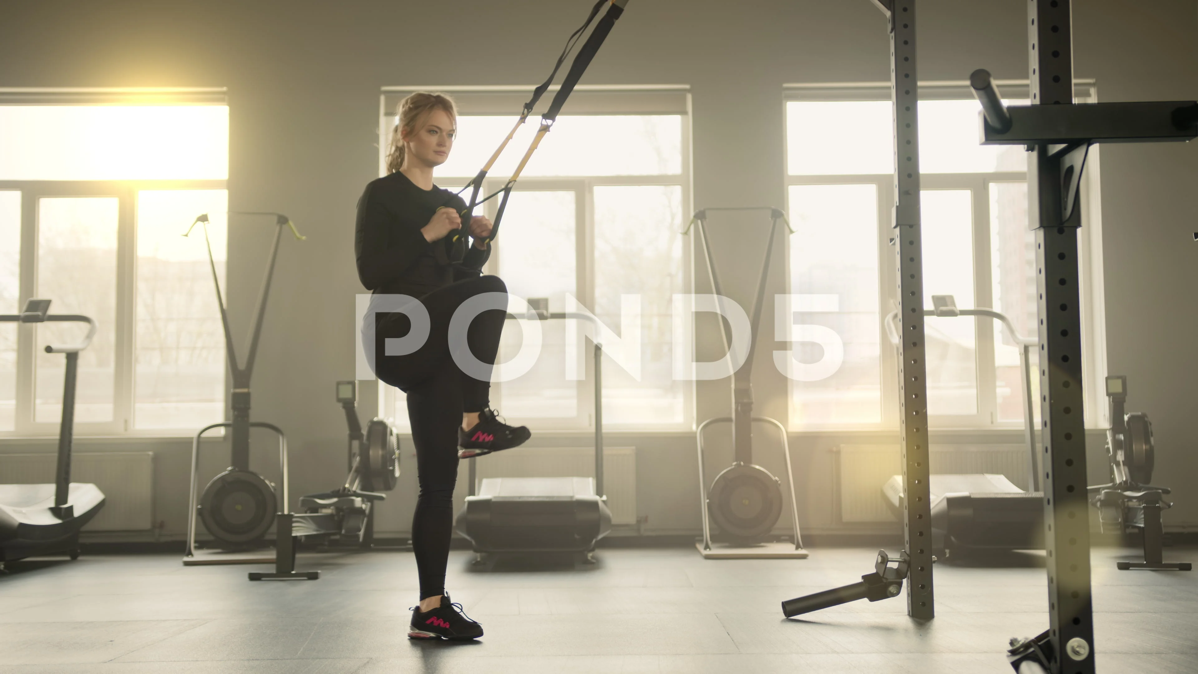 Exercise equipment that actually works. A pretty young blonde