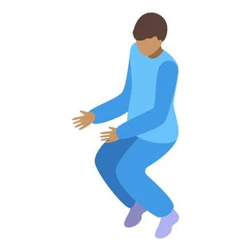 Young athletic man is assuming a crouching position Stock Illustration