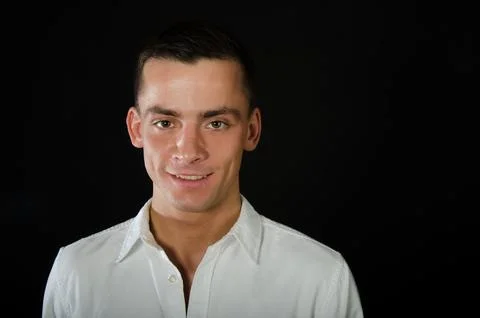 Young attractive guy posing in the studio. Beautiful body. 스톡 사진