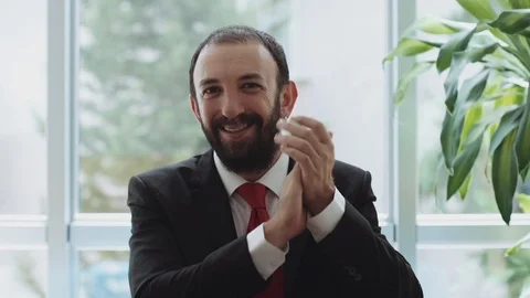 Young Attractive Man Clapping, Congratulating 動画素材 92928777