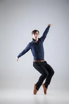 Young attractive man dancing Foto stock