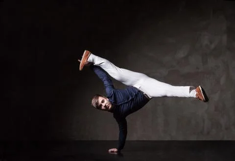 Young attractive man dancing Stock Photos