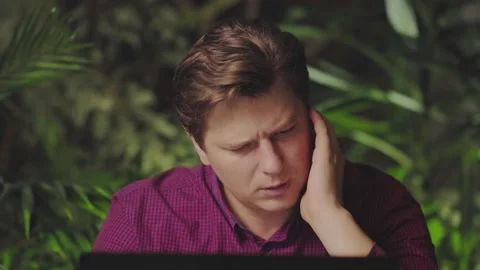 Young attractive man having ear pain Stock Footage 150165202