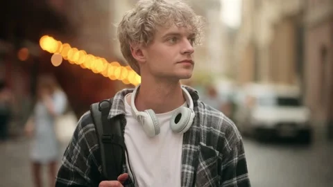 Young attractive man in urban background Stock Footage 159655896