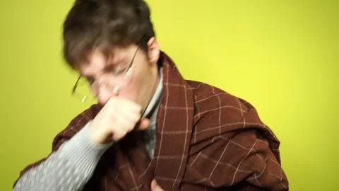 A young attractive student shows the direction. Stock Footage 309921085