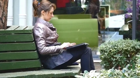 Young attractive using laptop Stock Footage 73238512