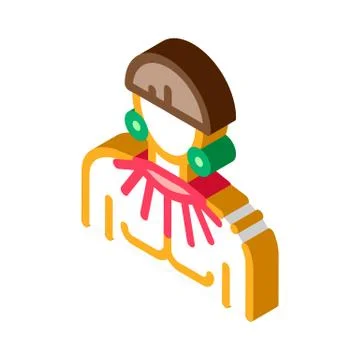 Young Aztec Man Isometric Icon Vector Illustration Stock Illustration