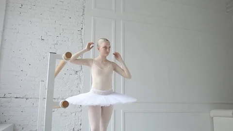 Young ballerina in ballet class Stock Footage 78561389