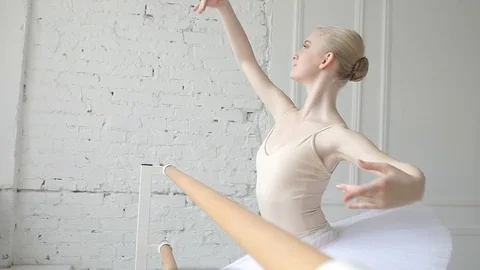 Young ballerina in ballet class Stock Footage 78561530