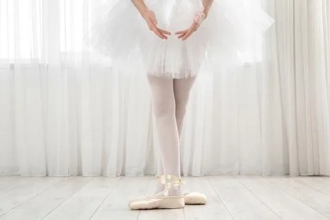 Young ballerina in dance studio Stock Photos
