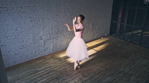Young ballerina dancing. Ballet theme Stockbeeldmateriaal 114025321