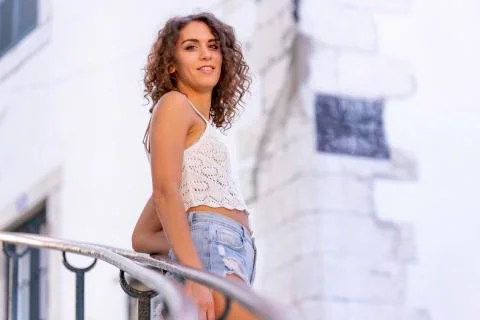 Young ballet dancer posing in the urban scenery of the city in Lisbon, Portug Stock Photos