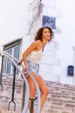 Young ballet dancer posing in the urban scenery of the city in Lisbon, Portug Stock Photos