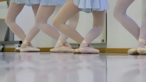 Young Ballet Dancers Practicing Foot Positions in Dance Studio Stock Footage 336025999