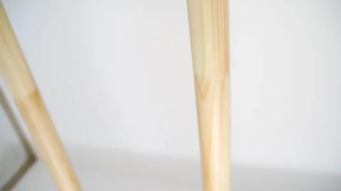 Young ballet studio lesson. Wooden barre empty. Training performance Stock Footage 278450473