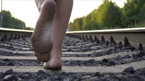 Girl running sale barefoot