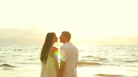 Young Beach Lovers Stock Footage 52553292