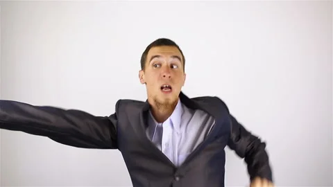 Young bearded man dancing. Stock Footage 92508840