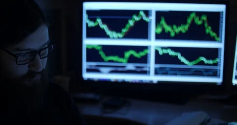 Young bearded man read from tablet closeup Stock Footage 88061949