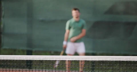 Young bearded man in tennis training. Stock Footage 140192378