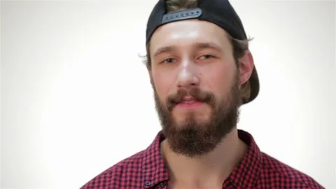 Young bearded student man and posing into the camera Stock-Footage 252598658