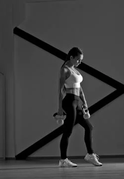 Young beautiful athlete is posing in studio Foto stock
