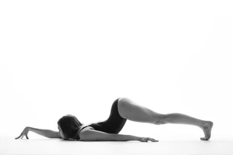 Young beautiful athlete is posing in studio Stock Photos