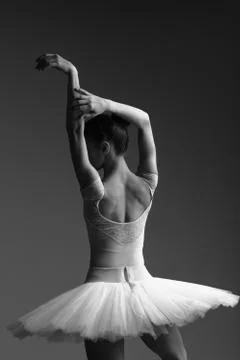 Young beautiful ballerina is posing in studio Stock-Fotos