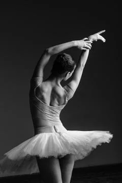 Young beautiful ballerina is posing in studio Stock-Fotos