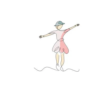 Young beautiful ballet dancer in vector illustration Stock Illustration