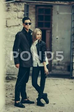 Young beautiful couple Stock Photos