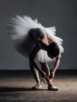 Young beautiful dancer posing in studio Stock-Fotos