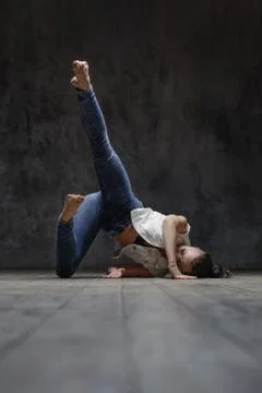 Young beautiful dancer is posing in studio Stock Photos
