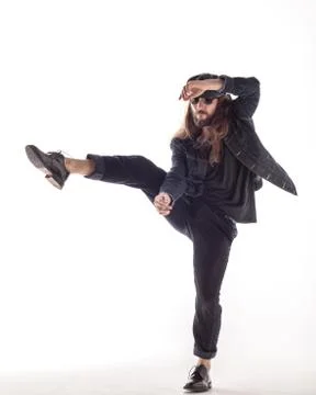 Young beautiful dancer posing in the studio Stock Photos