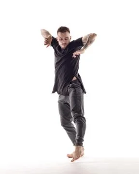 Young beautiful dancer is posing in studio Foto stock