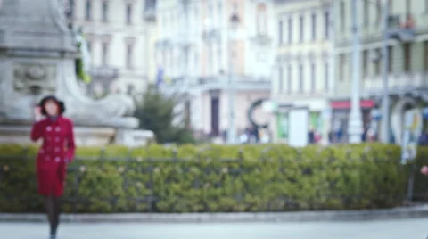 Young beautiful lady walking to camera. Stock Footage 61045714