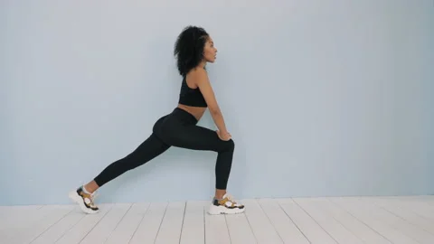 Young beautiful model stretching out before training Stock Footage 161322459