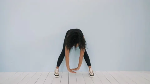 Young beautiful model stretching out before training Stock Footage 161326527