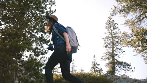 Woman photo camera backpack tourist trav... | Stock Video | Pond5