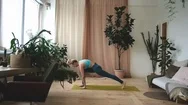 Young Beautiful Woman Doing Yoga At Home Stock Footage