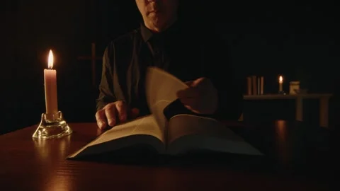 Young Believer Is Reading the Bible Video stock 279560262