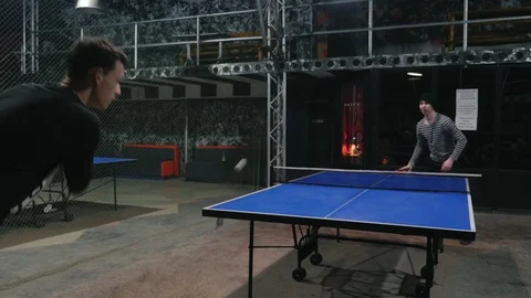 Young best friends playing table tennis for fun Video stock 103281782