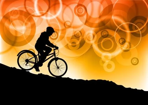 Young biker Illustrazione stock