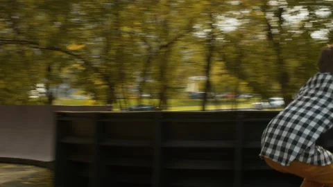 Young biker on the pump track Stock Footage 143790767