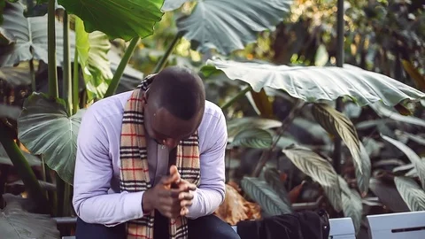 Young black elegant man posing at train station Stock Footage 86468251