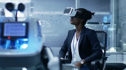 Young Black Female Virtual Reality Stock Video Pond5