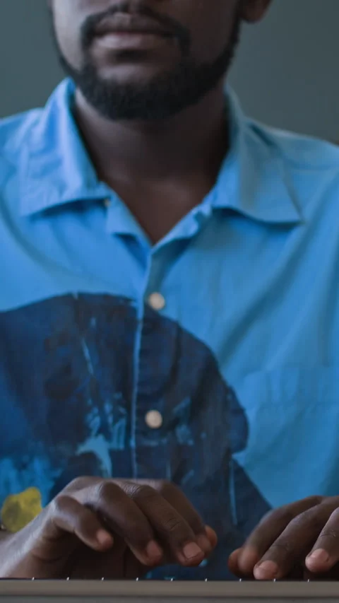 Young Black Male Programmer Typing On Computer Stock Footage 285705913