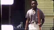 Young Black Man African American At Home Yard 1970S Vintage Film Home Movie  Stock Footage