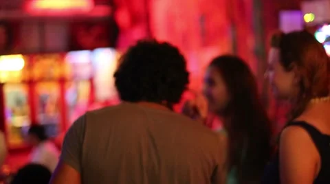 Young black man with afro dances at reggae bar Stock Footage 50248403