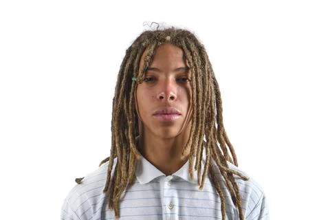 Young black man with dreadlocks looking seriously Stock Photos